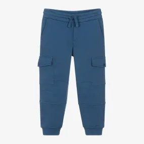 Boys Blue Organic Cotton Cargo Joggers