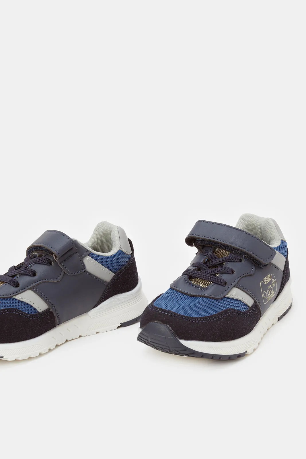 Boys Navy Colour Block Trainer