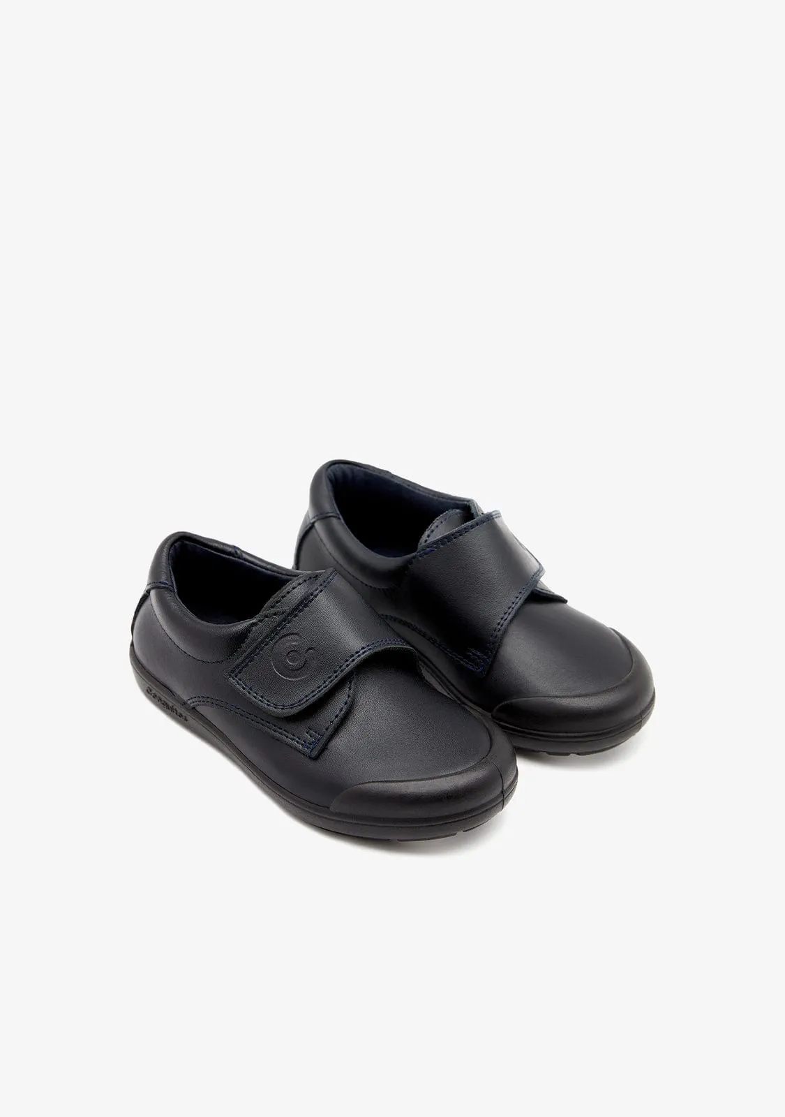 Boy's Navy Washable Leather School Shoes