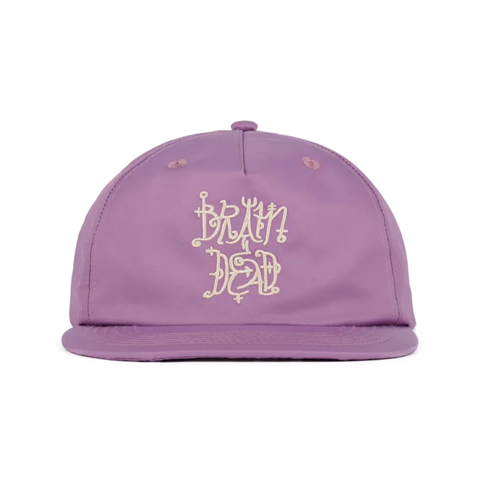 BRAIN DEAD SCRIPTURE 5 PANEL HAT // PLUM