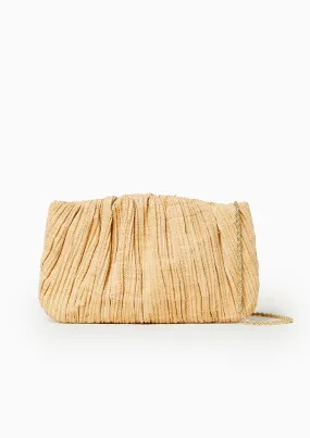 Brit Flat Pleated Pouch | Natural