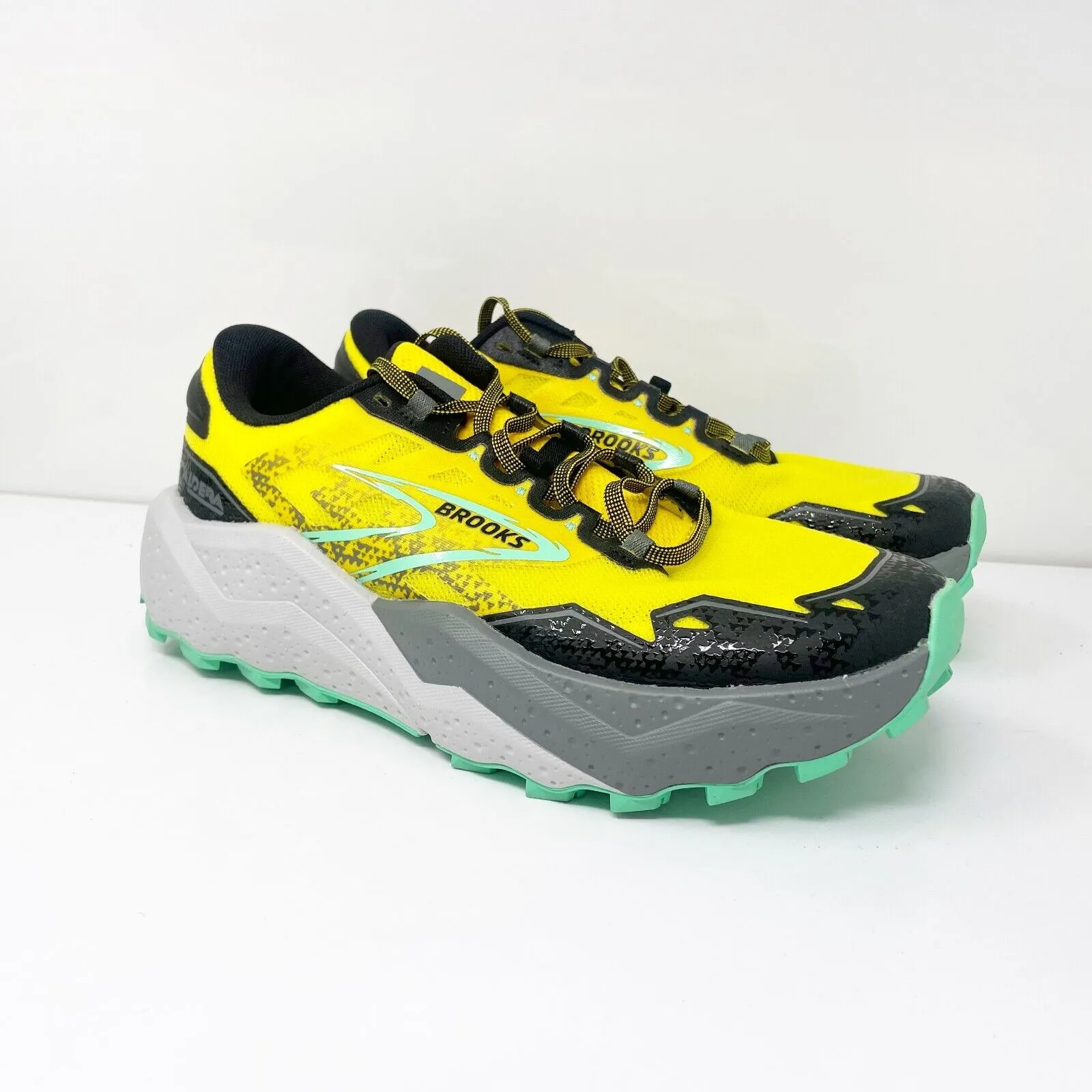 Brooks Mens Caldera 7 1104151D741 Yellow Running Shoes Sneakers Size 8.5 D