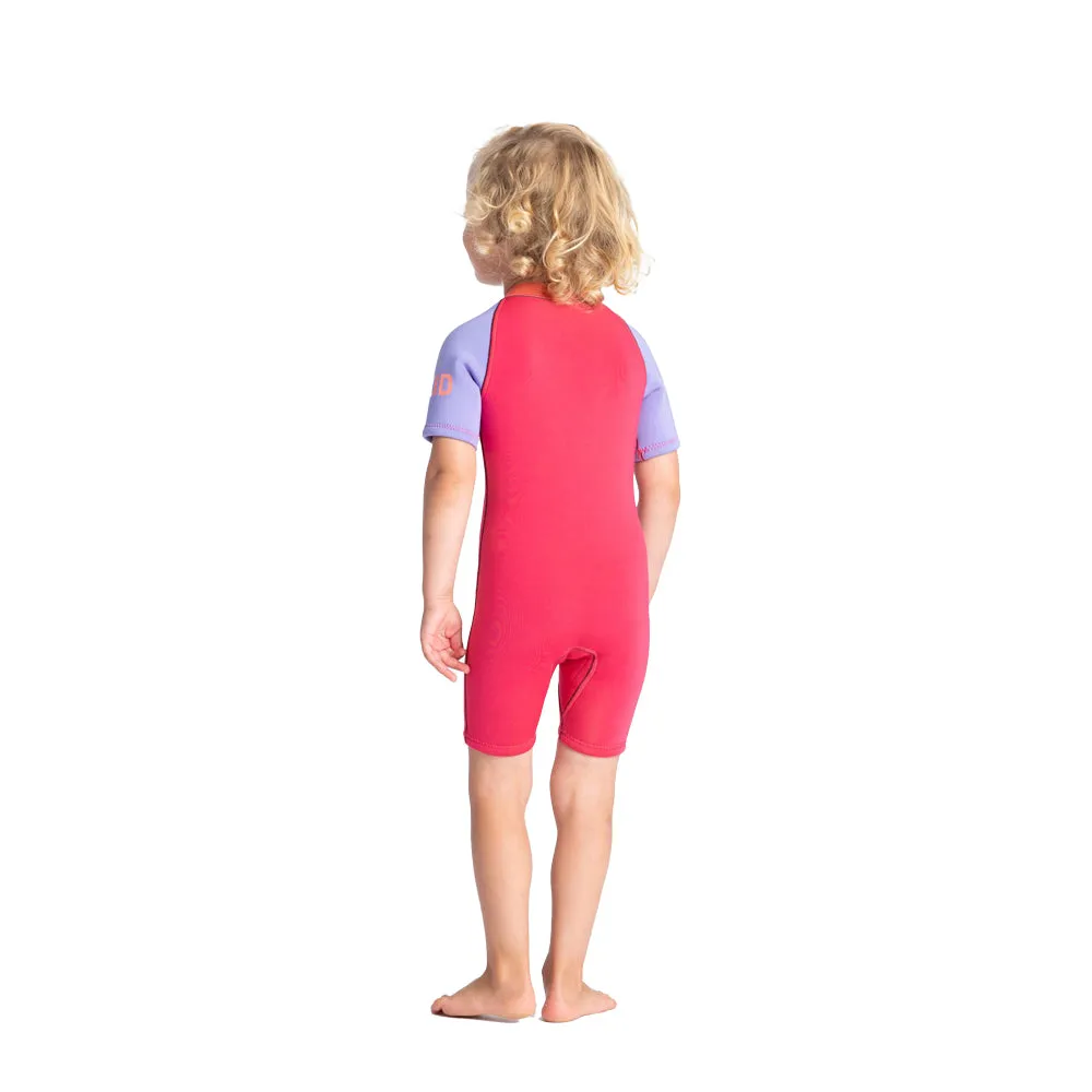 C-Skins C-Kid Baby Shortie Wetsuit - Coral/Lilac/Bright Coral