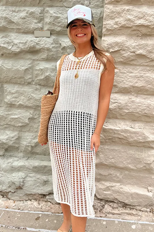 Cabo Crochet Dress -Ivory