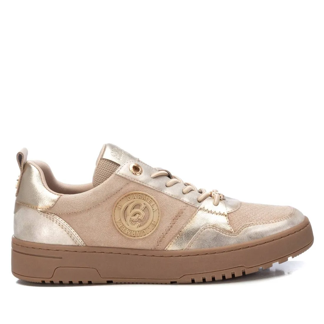 CARMELA-Carmela Womens Trainer 161808 Beige Leather