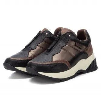 Carmela leather & metallic bronze trainer 161167