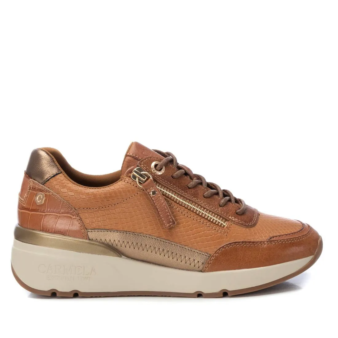 Carmela Tan Leather Trainer 161128