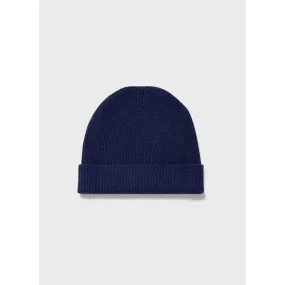 Cashmere Ribbed Hat | Unisex | Space Blue