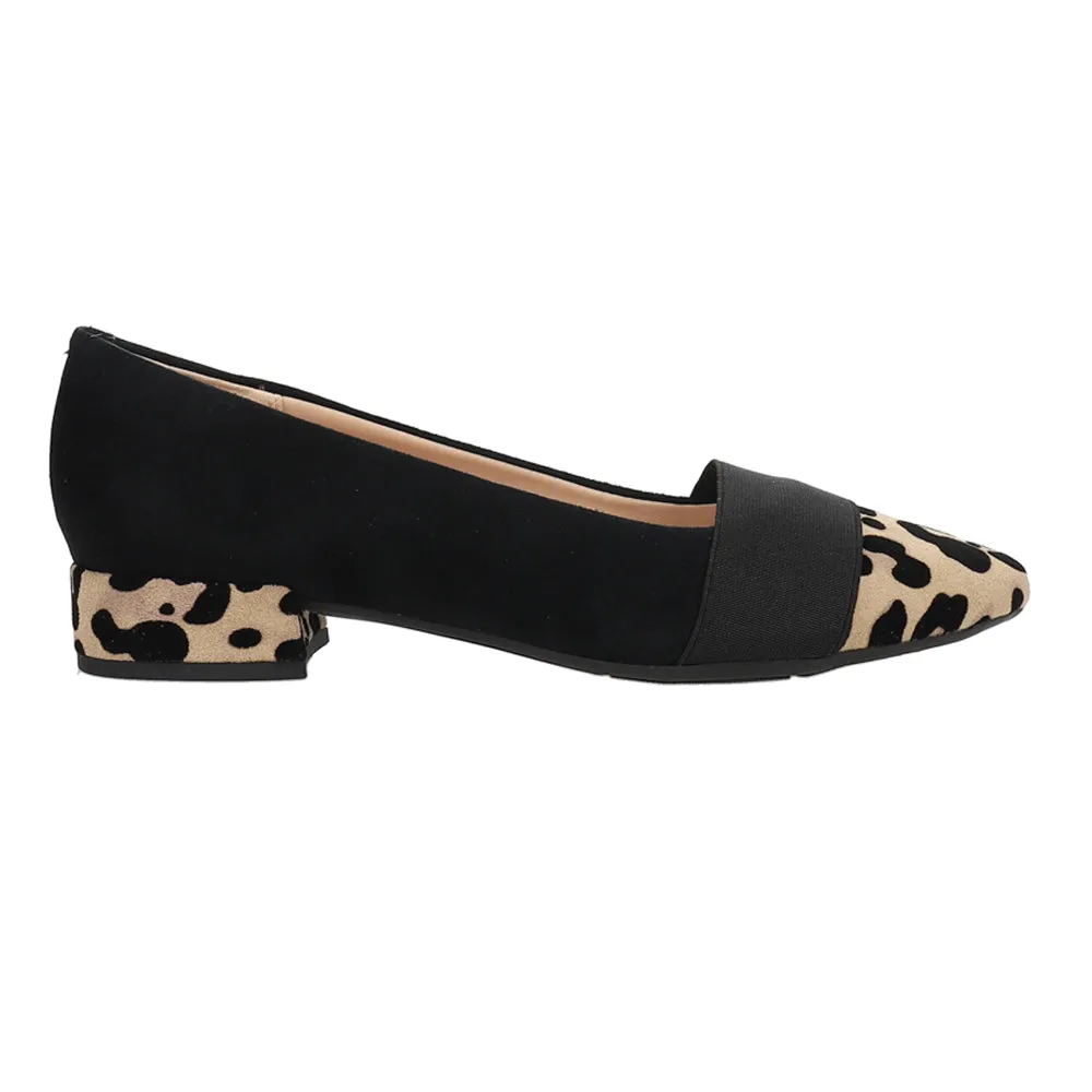 Casta Leopard Pointed Toe Block Heel Pumps