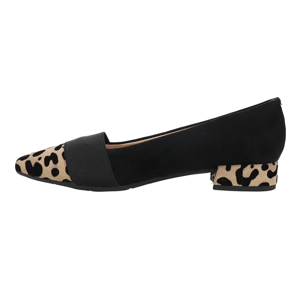 Casta Leopard Pointed Toe Block Heel Pumps