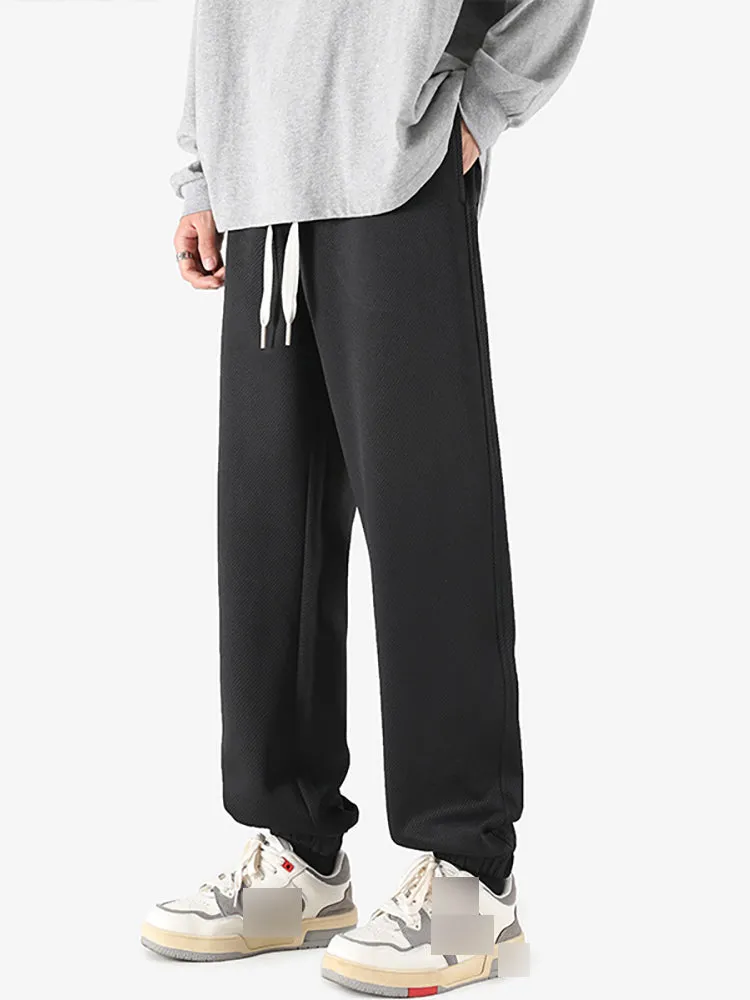   Casual Loose Knit Solod Color Joggers   