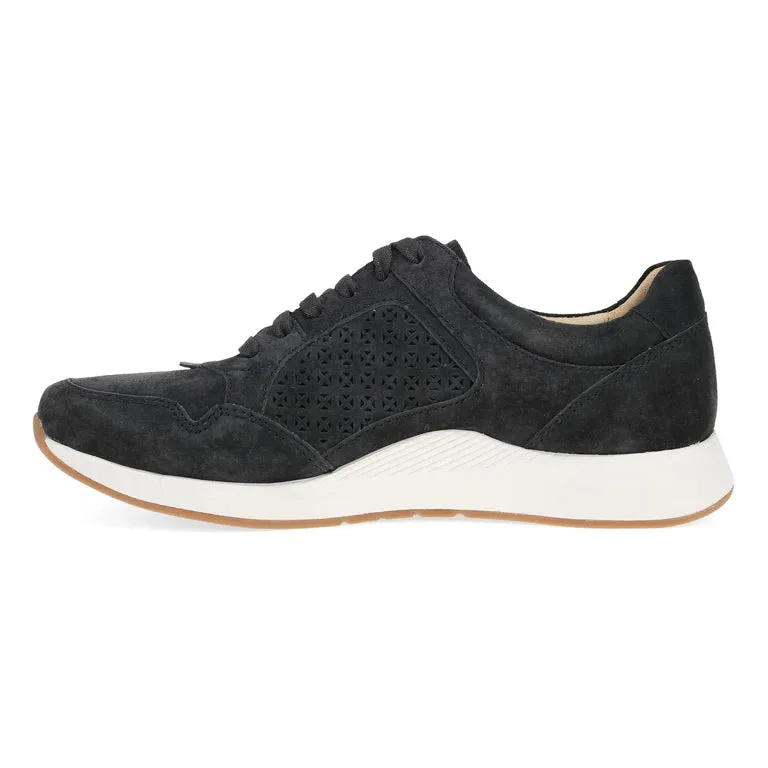  Catie Panel Suede Sneaker in Black  