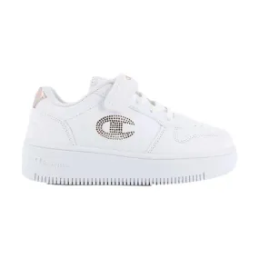 Champion Kids White Glitter Platform Sneakers S32830