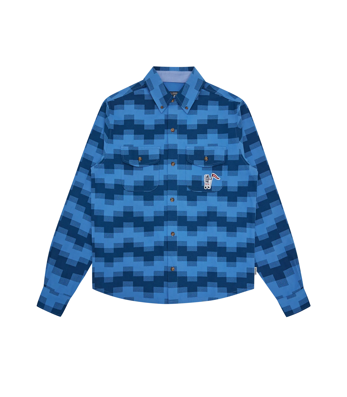 Men's Blue Check Print Shirt