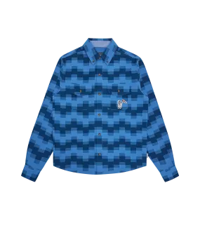 Men's Blue Check Print Shirt