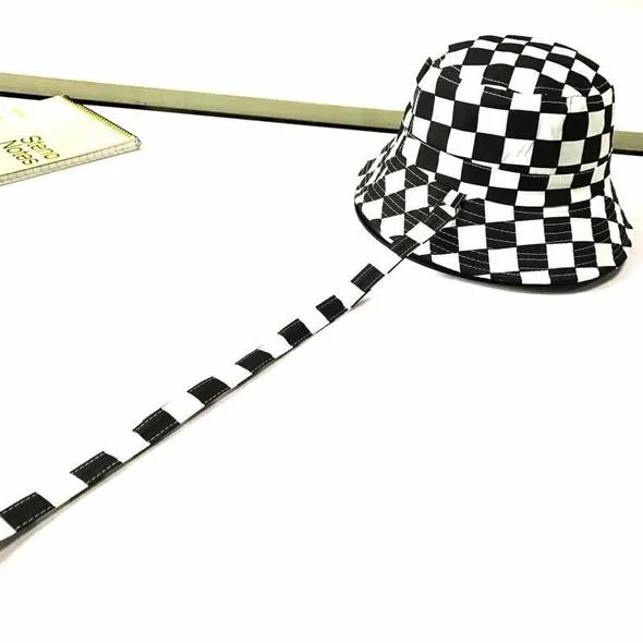 Checkers Bucket Hat Black White Checkerboard Print Fashion Accessory