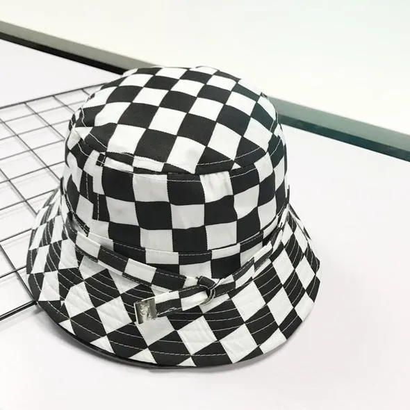 Checkers Bucket Hat Black White Checkerboard Print Fashion Accessory