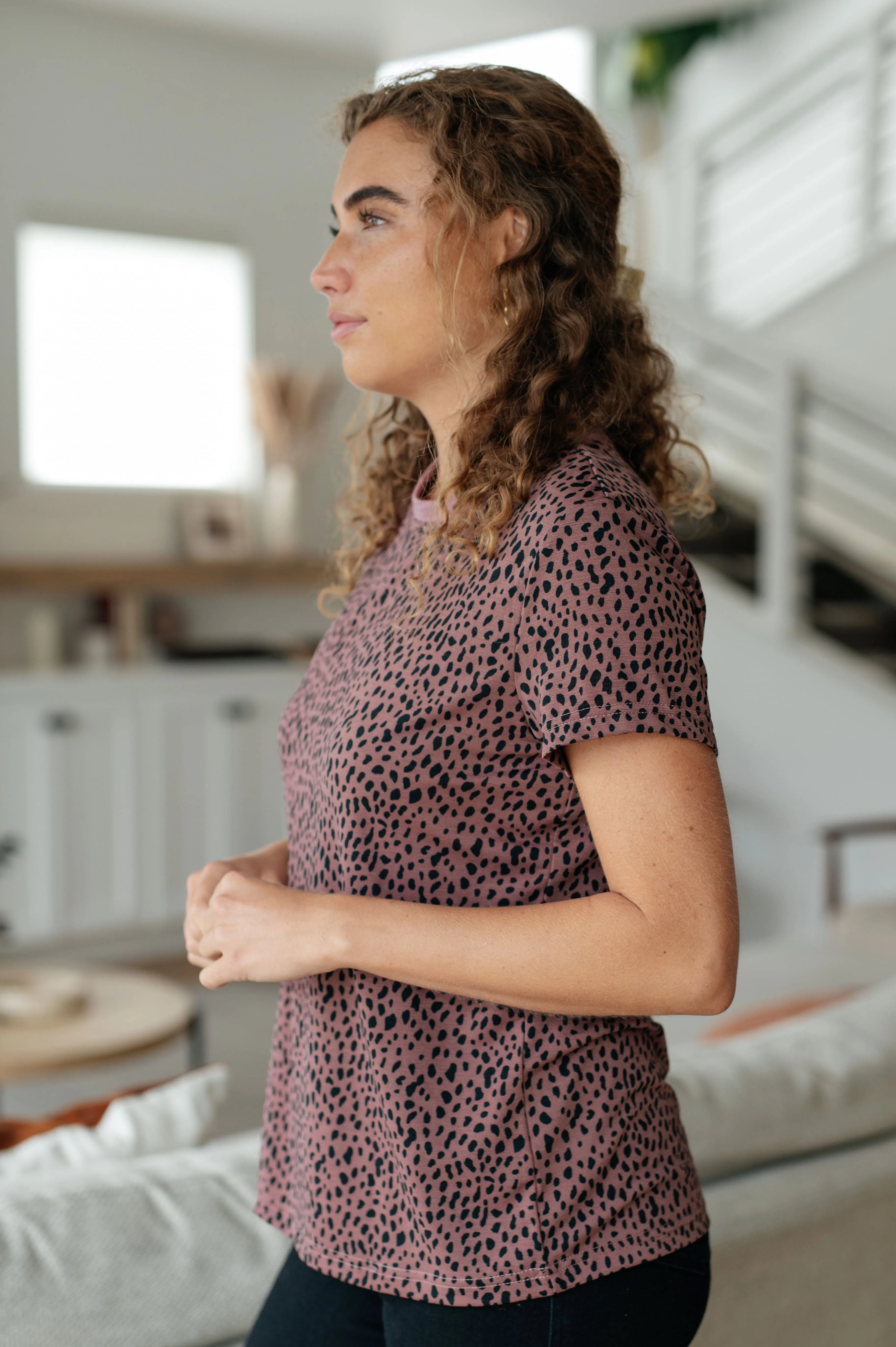 Short Sleeve Cheetah Print Top for Girls