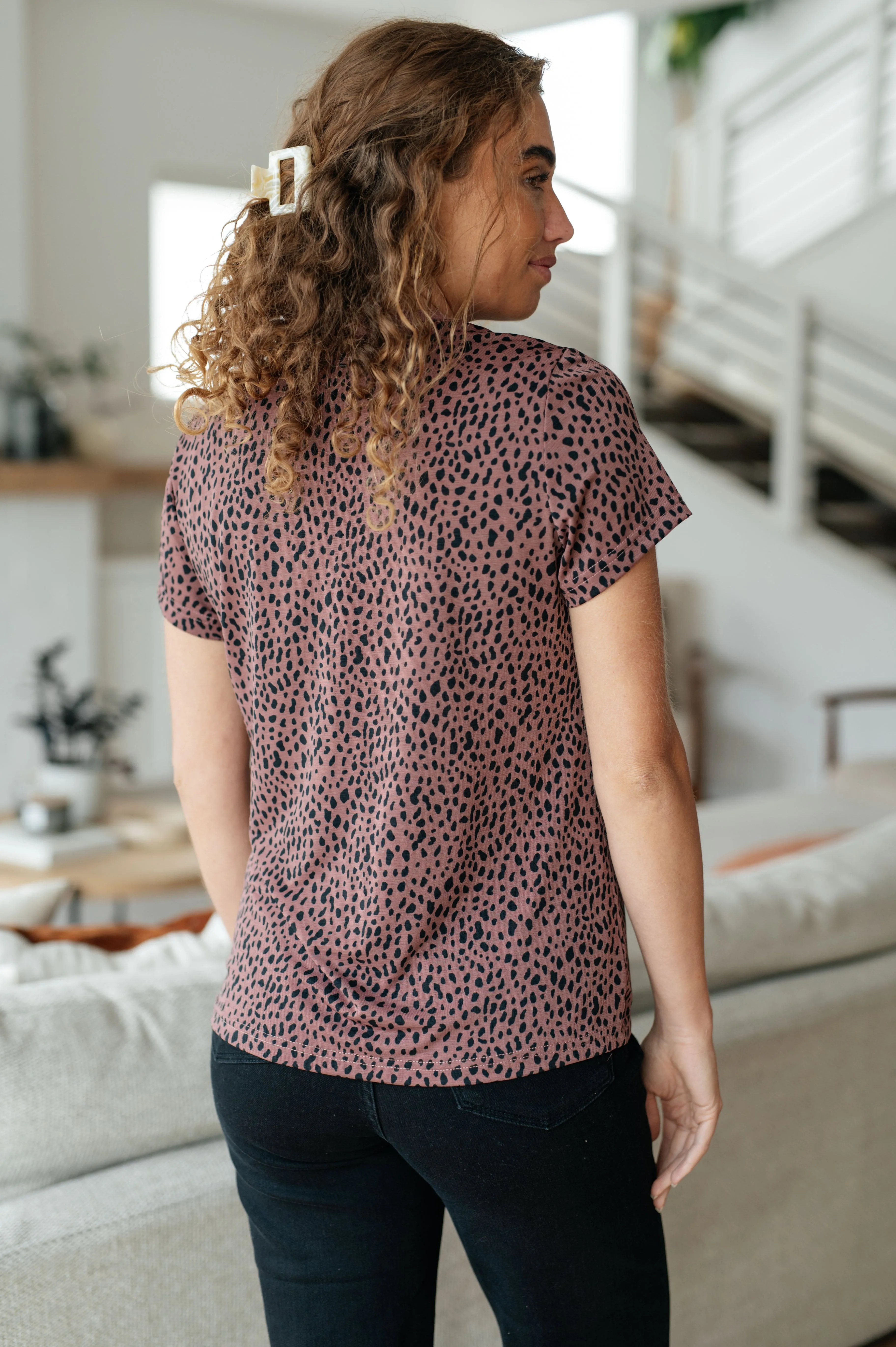 Short Sleeve Cheetah Print Top for Girls