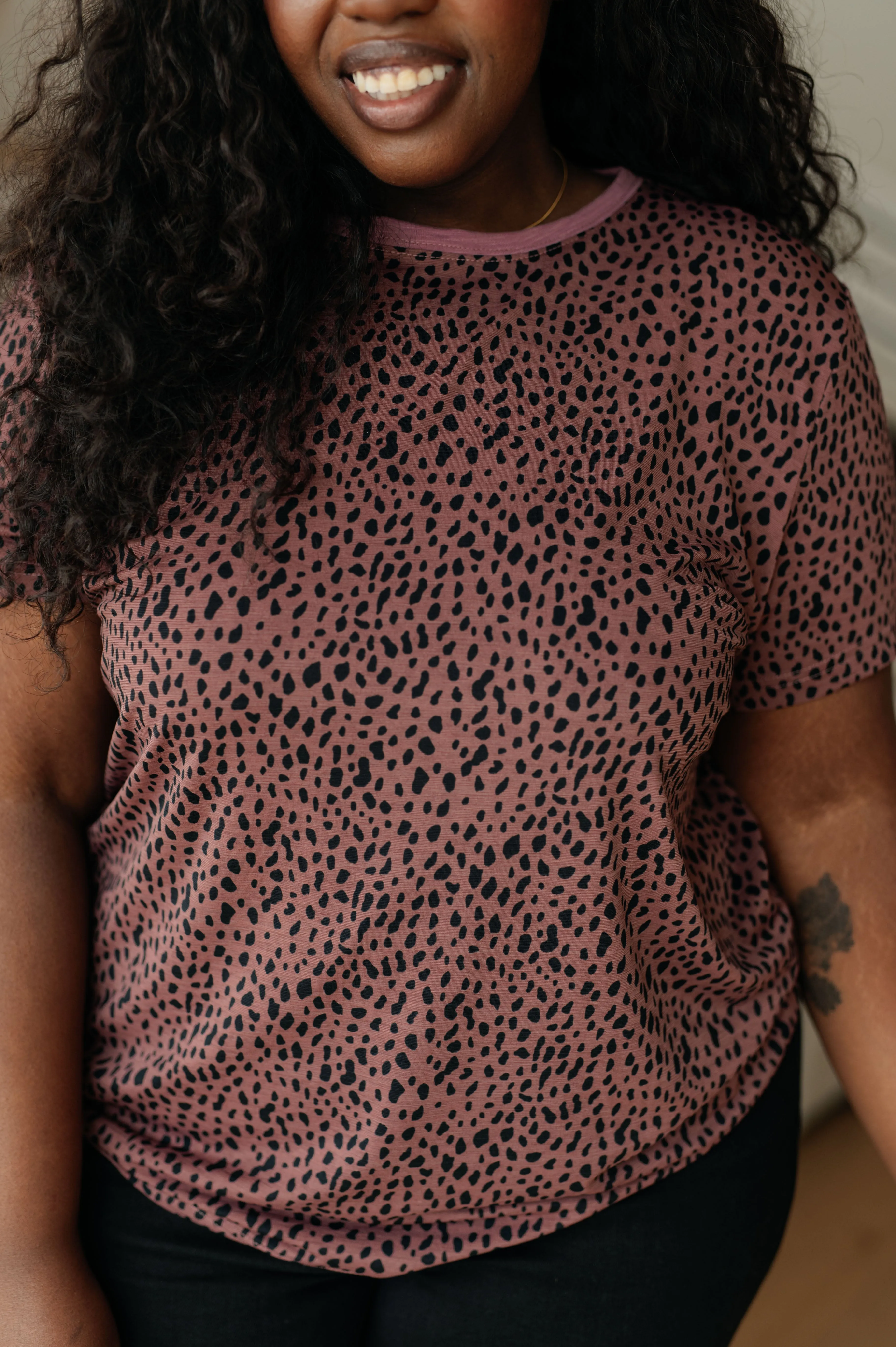 Short Sleeve Cheetah Print Top for Girls