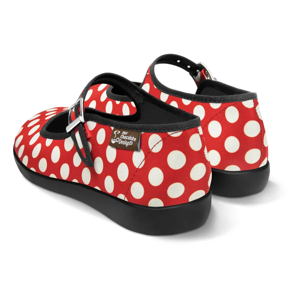 Chocolaticas® Red Polka Women's Mary Jane Flat