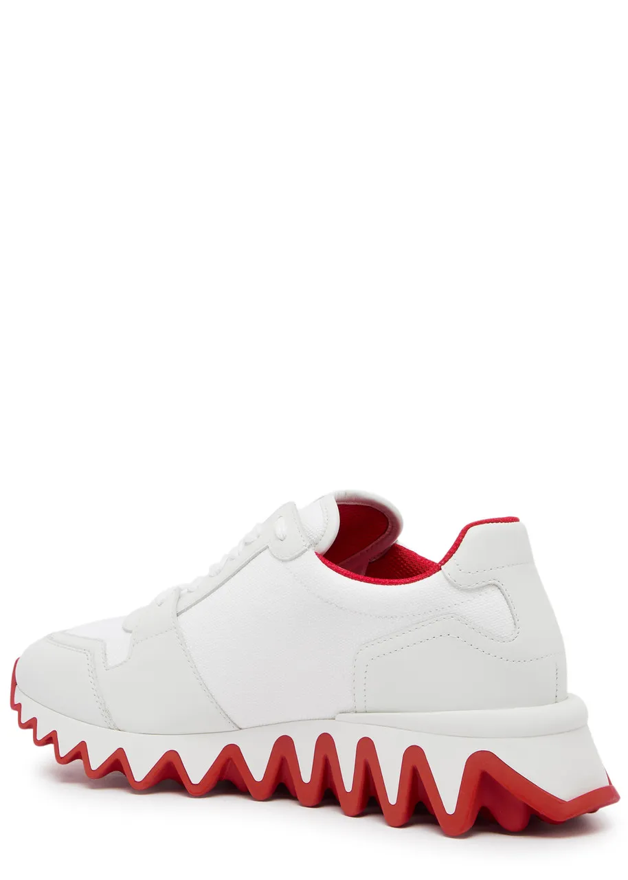 CHRISTIAN LOUBOUTIN Nastroshark panelled canvas sneakers  -                         -                     -                