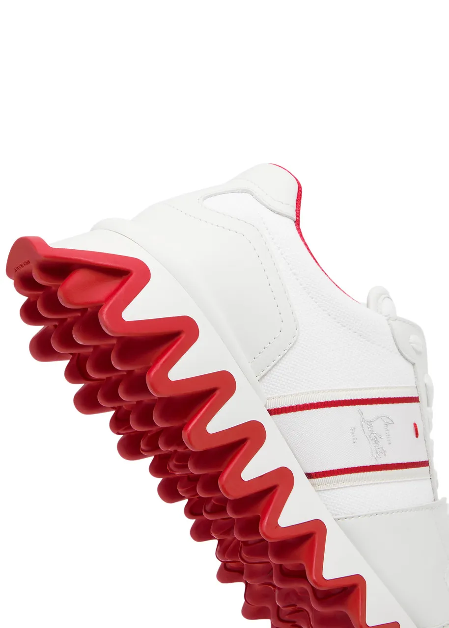 CHRISTIAN LOUBOUTIN Nastroshark panelled canvas sneakers  -                         -                     -                