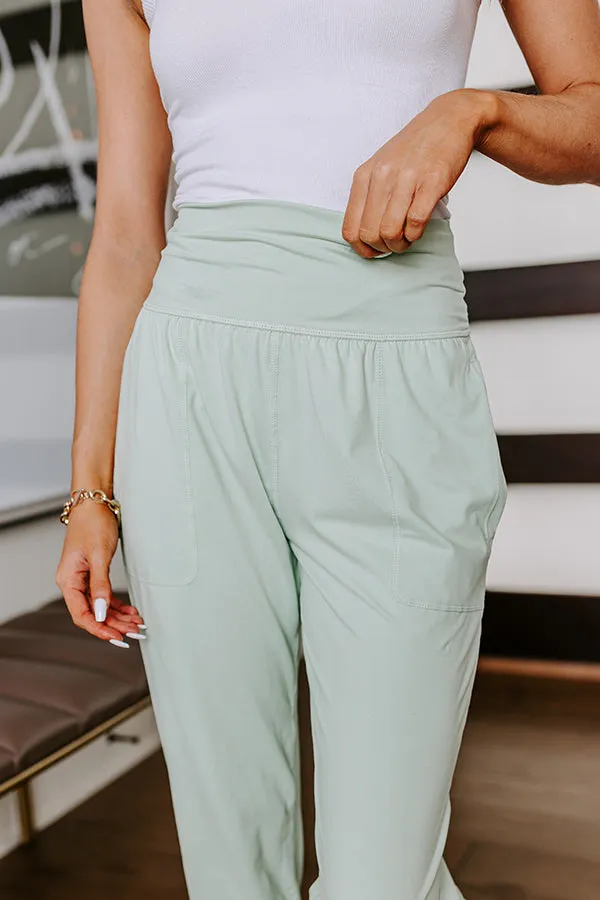 Coffee Run Cutie High Waist Butter Soft Joggers in Mint