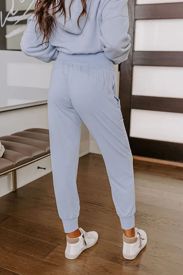 Coffee Run Cutie High Waist Butter Soft Joggers in Sky Blue