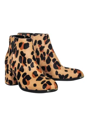 Cole Haan - Tan Leopard Print Short Boots Sz 8