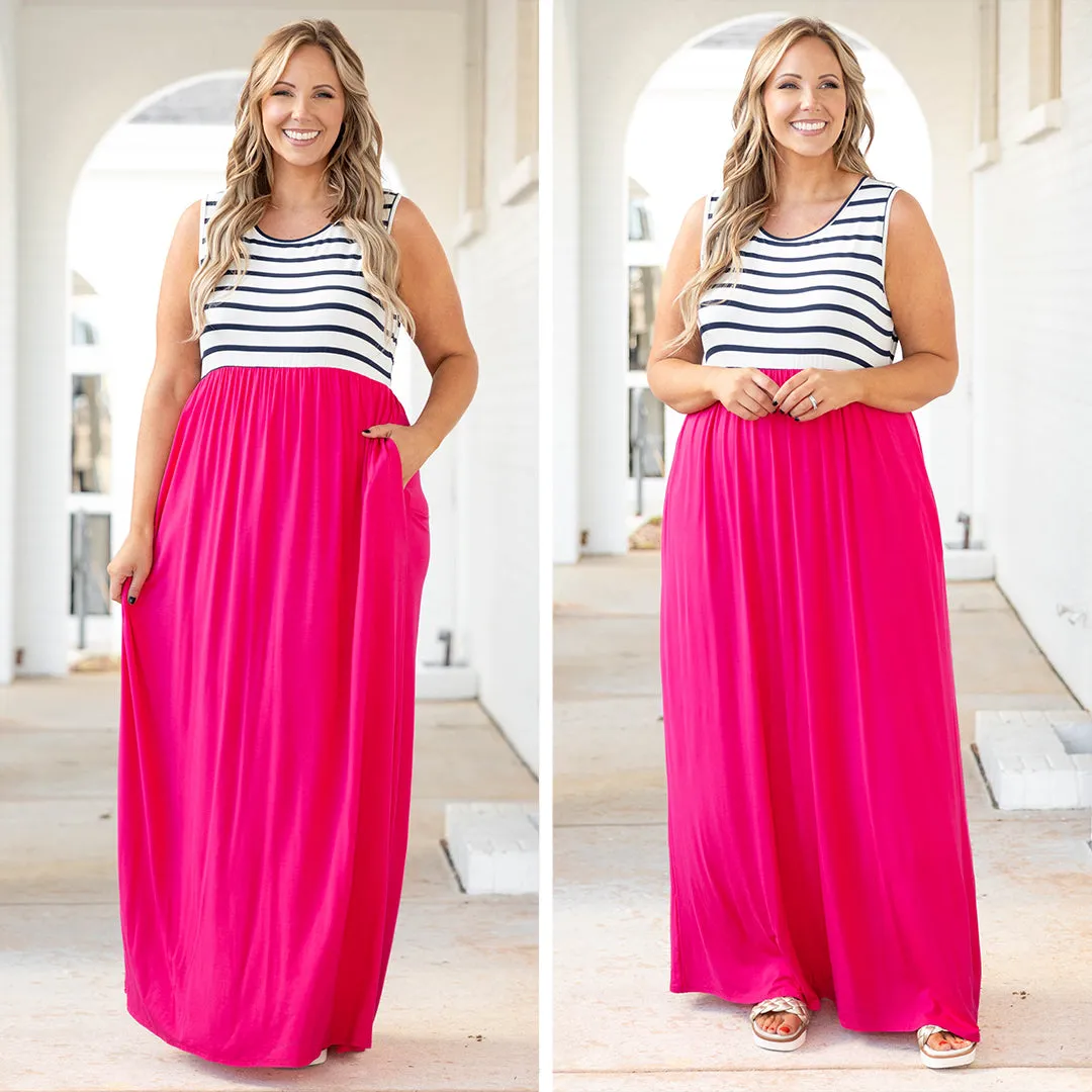 Cool Maxi Dress, Fuchsia, Poolside