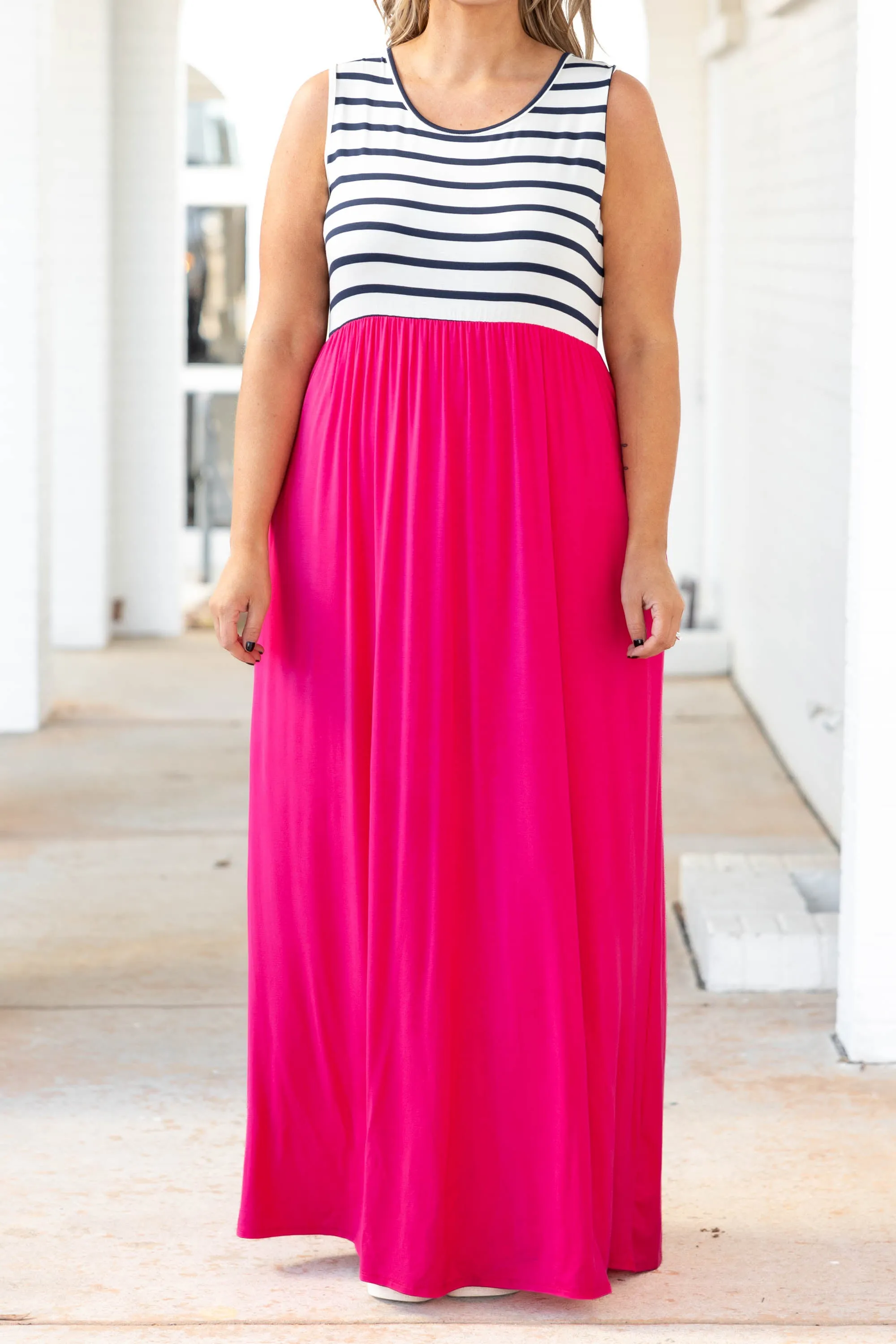 Cool Maxi Dress, Fuchsia, Poolside