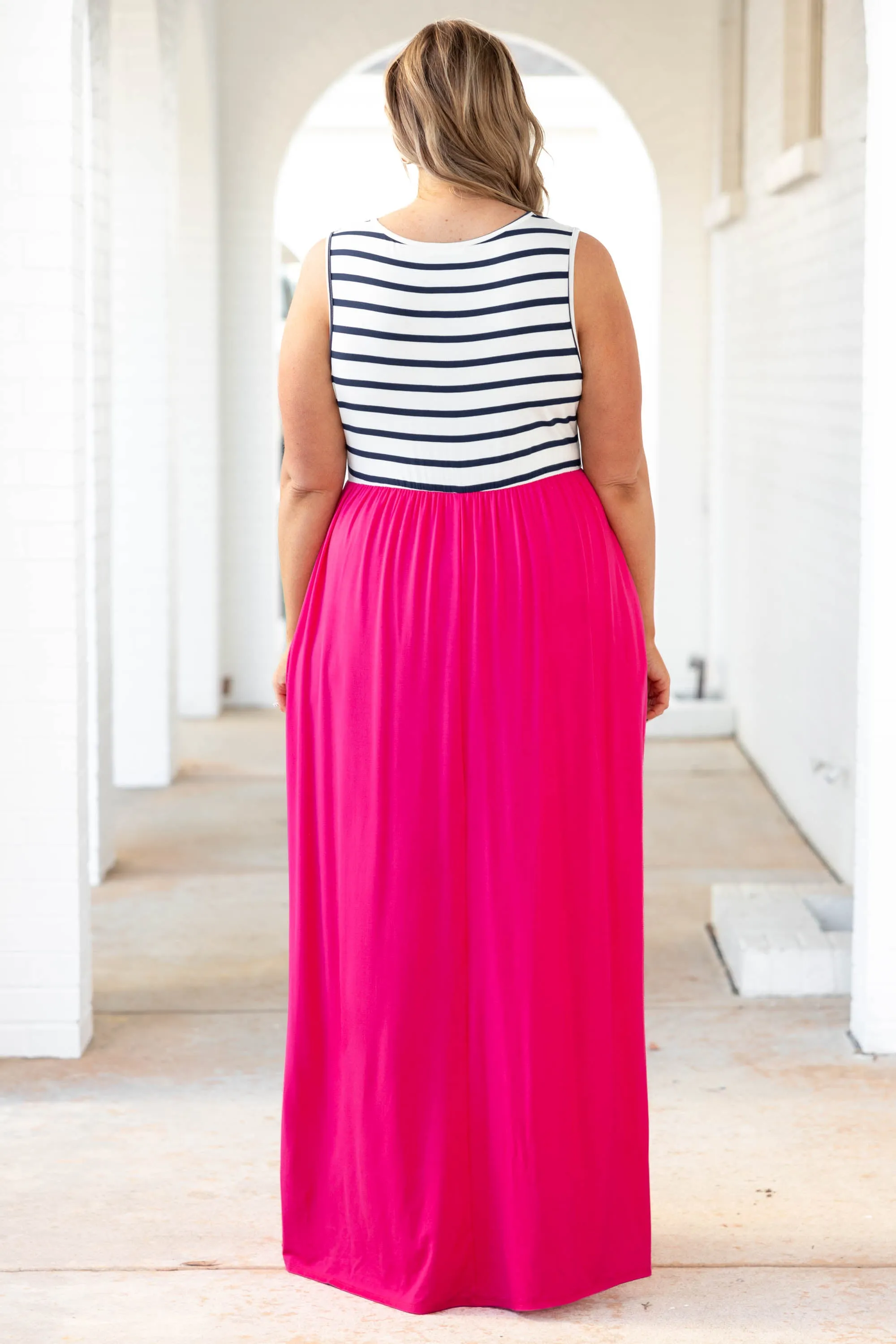 Cool Maxi Dress, Fuchsia, Poolside