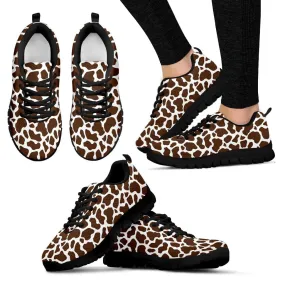 Cow Print Womens Sneakers Black