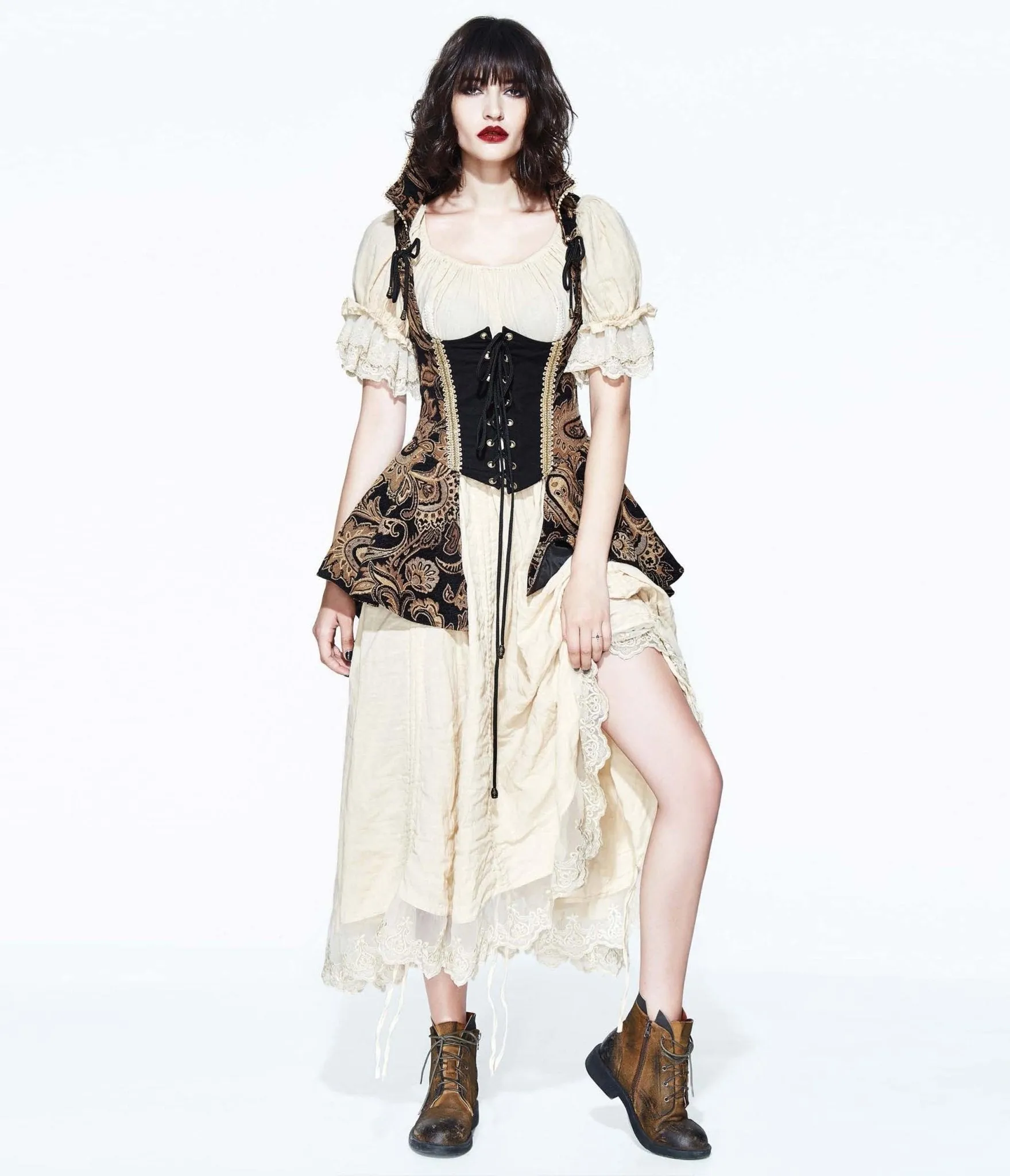 Steampunk Dress in Cream Lace