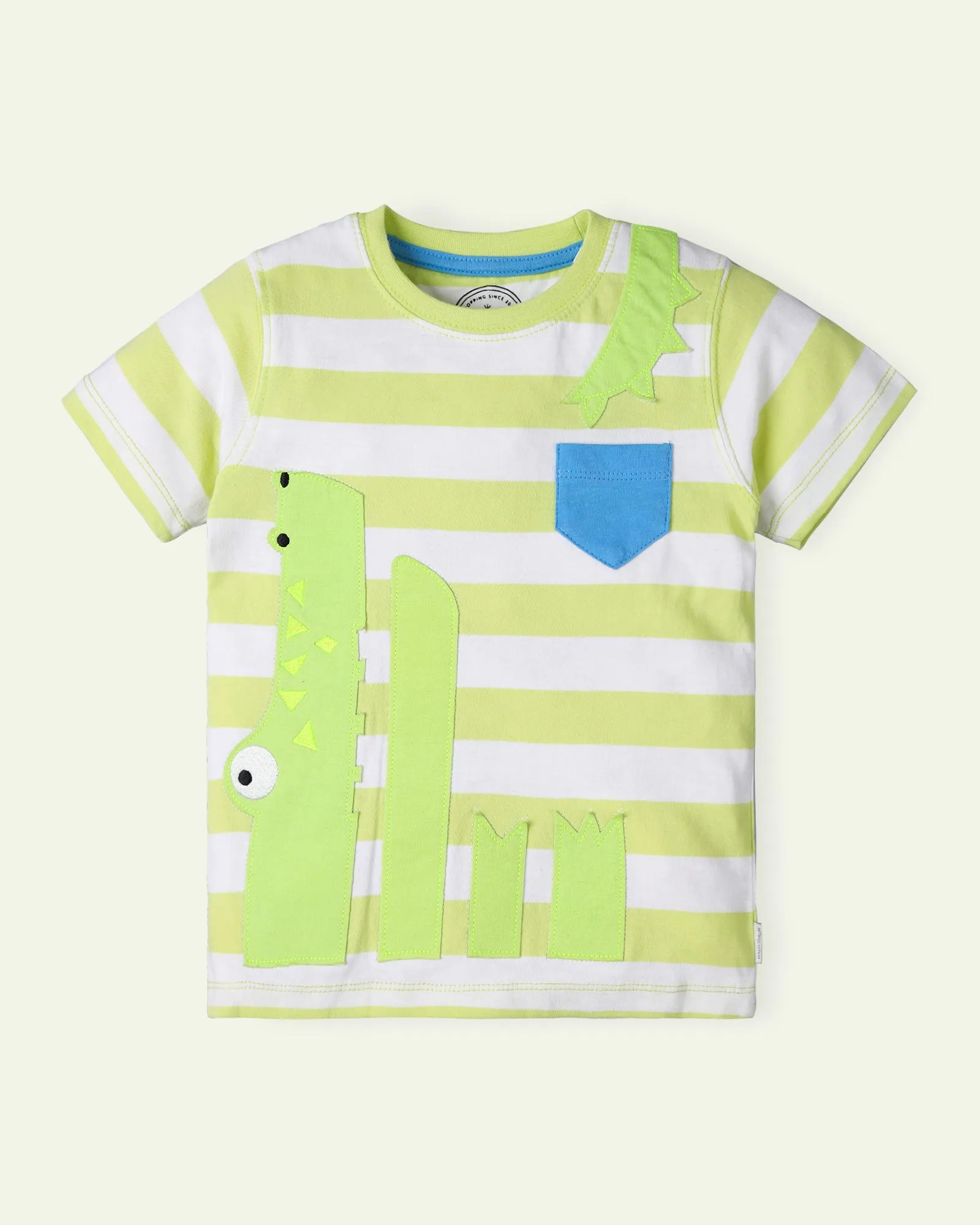 T-Shirt with Crocodile Applique