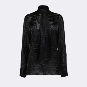 Crocodile Effect Lavallière Shirt