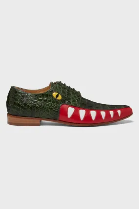 CROCODILE SHOES DARK GREEN