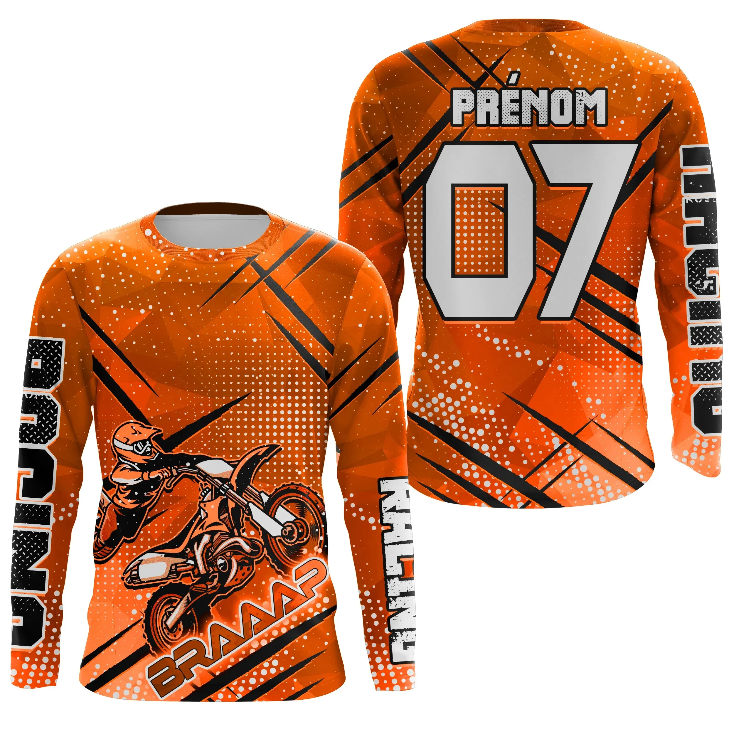 Cross Protection UV Maillot, Cadeau Personnalisé pour Passionnés de MX, Course de Dirt Bike Racing - CT19122237.