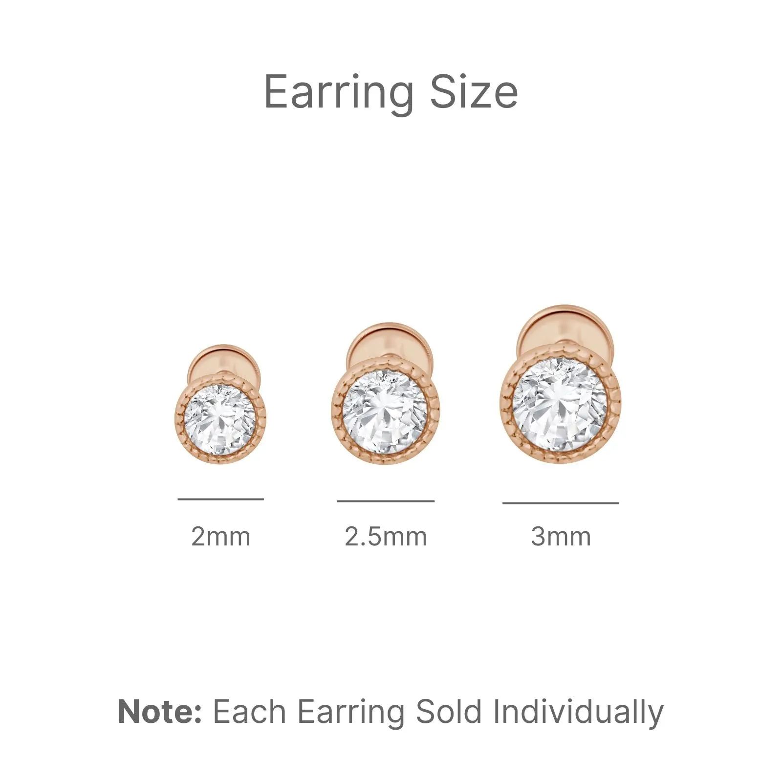 Cubic Zirconia Milgrain Back Stud Earrings