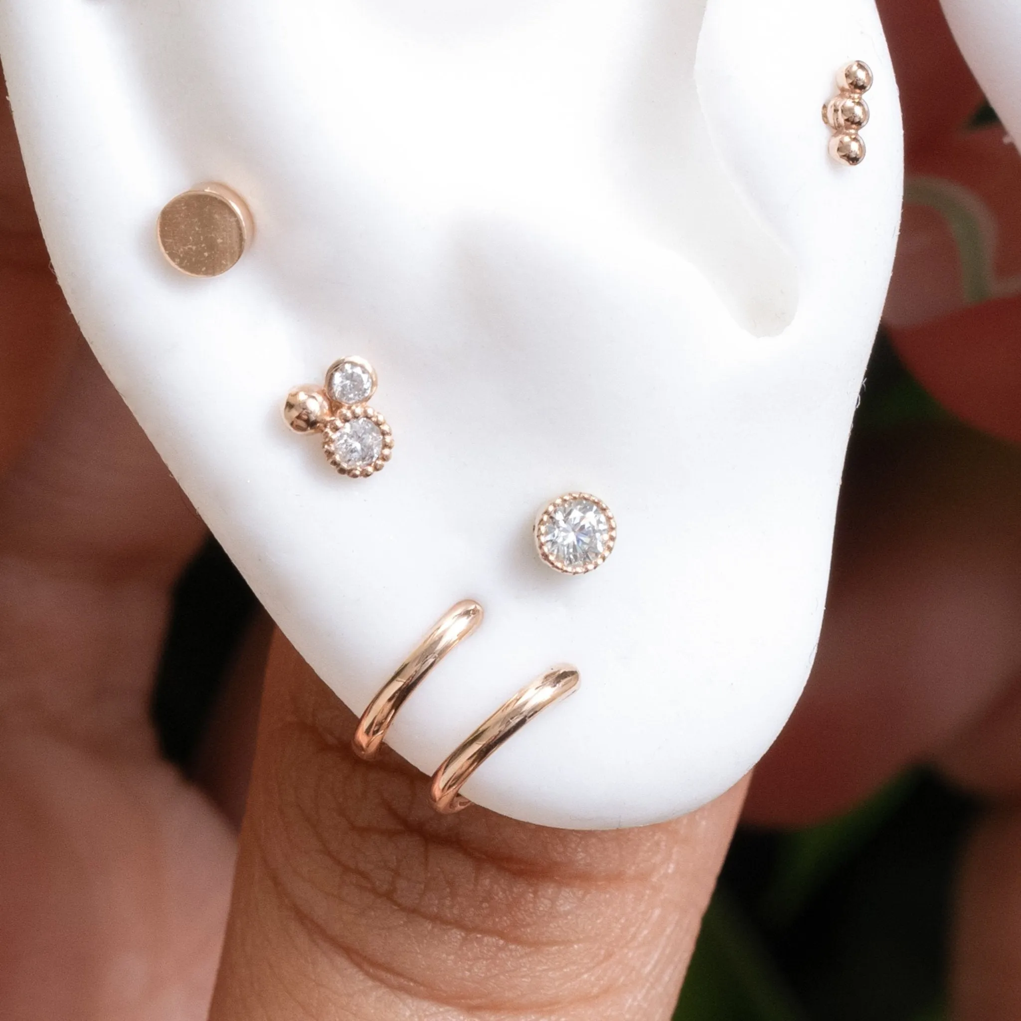 Cubic Zirconia Milgrain Back Stud Earrings