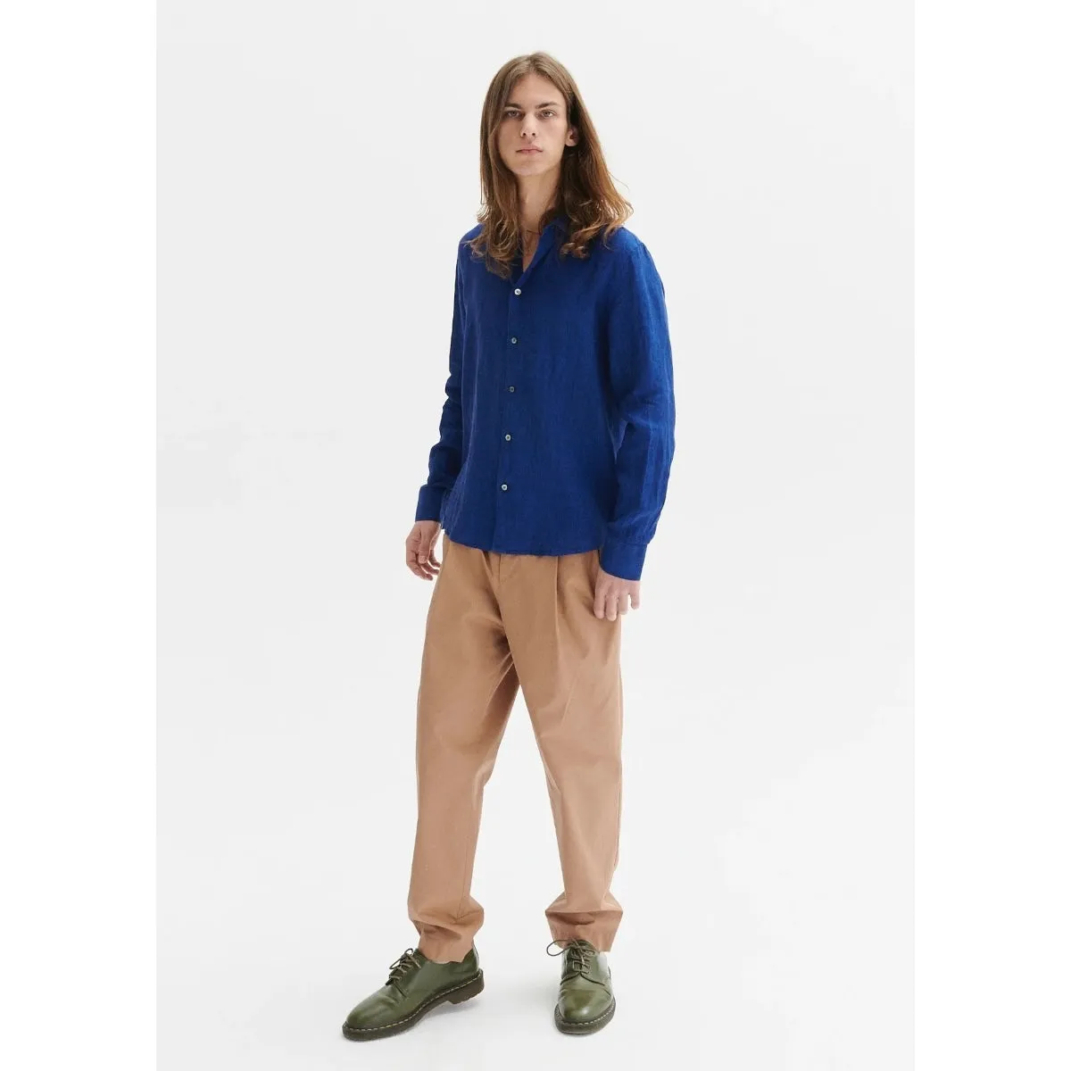 Delikatessen Cobalt Blue Linen Shirt - D715/M12