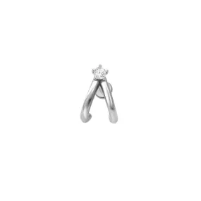 Diamond Double Suspender Flat Back Stud Earring