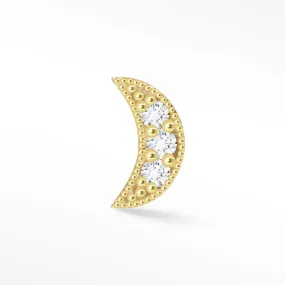 Diamond Flat Back Earring in 14k Yellow