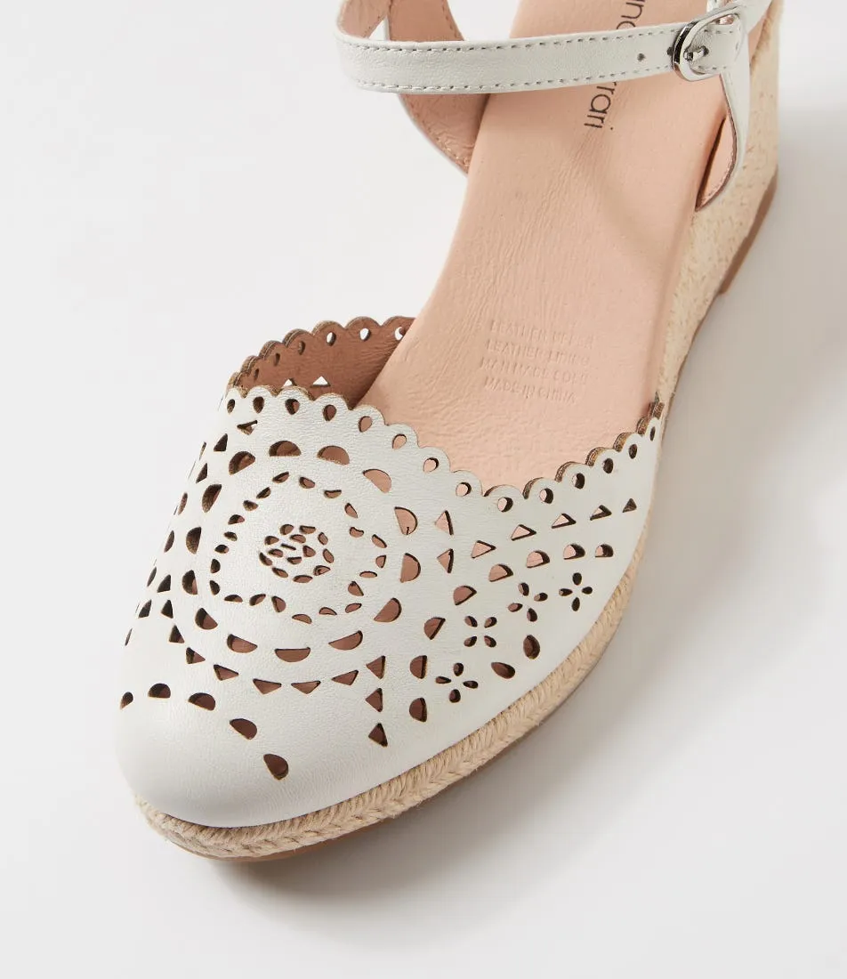 DIANA FERRARI Fabi Cream Leather Wedges