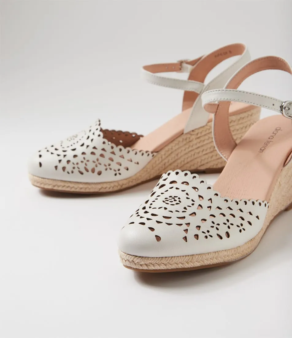 DIANA FERRARI Fabi Cream Leather Wedges