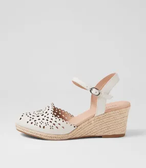 DIANA FERRARI Fabi Cream Leather Wedges