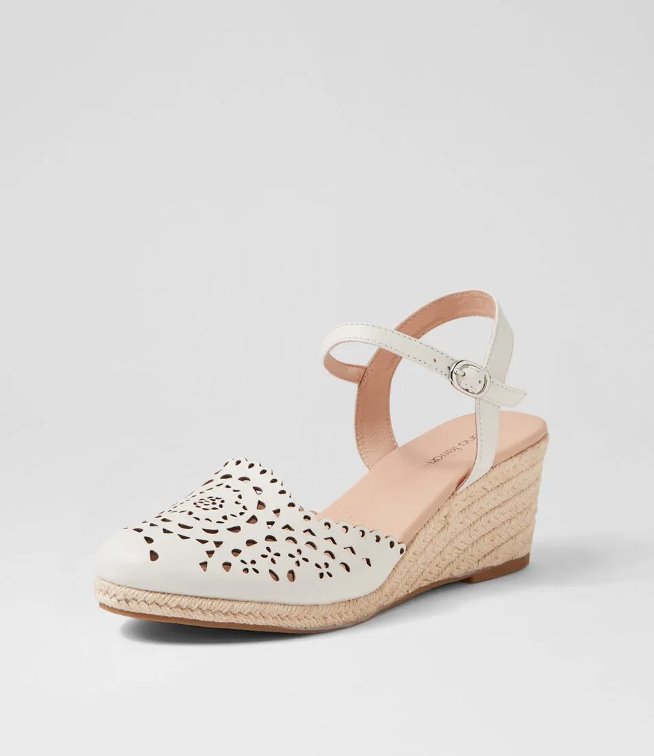 DIANA FERRARI Fabi Cream Leather Wedges