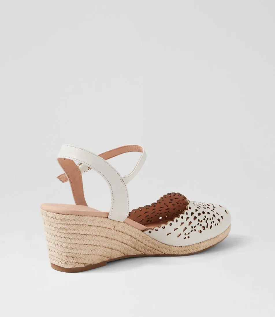 DIANA FERRARI Fabi Cream Leather Wedges