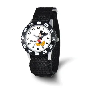 Disney Kids Mickey Mouse Time Teacher Watch | Black Velcro Band